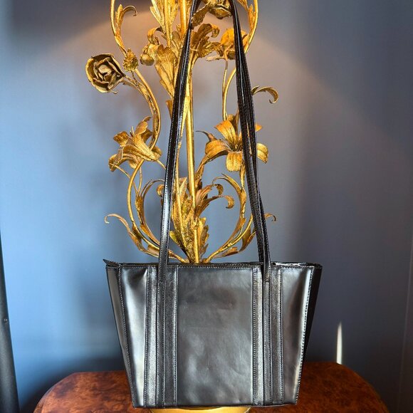 Vintage Early 00s Franco Visconti Black Patent Leather Shoulder Bag - Picture 7 of 15